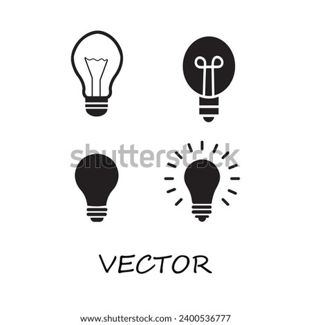Light bulb icon. Line, solid and filled icon set, vector logo illustration. Different style icons set. Vector graphics..eps