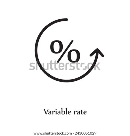 Variable rate mortgage icon. simple flat liner vector illustration on white background..eps