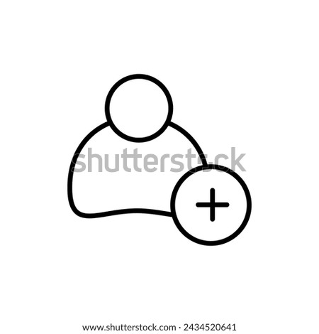 account add glyph icon flat liner illustration on white background..eps