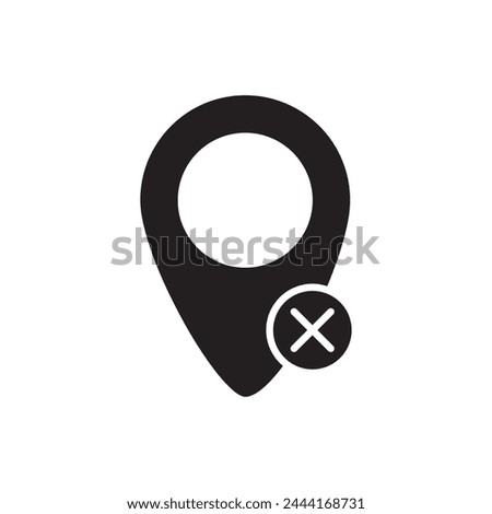 Remove from Map icon. vector black flat illustration on white background..eps