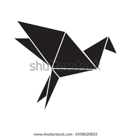 Origami bird vector icon.vector flat black trendy style illustration for web and app..eps