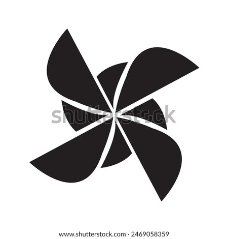 Paper Windmill Pinwheel icon. vector black flat trendy style illustration for web and app on white background..eps