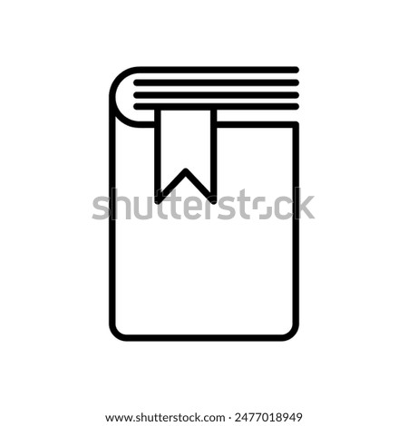 Book with bookmark icon. bookmarked book outline sign flat illustration..eps