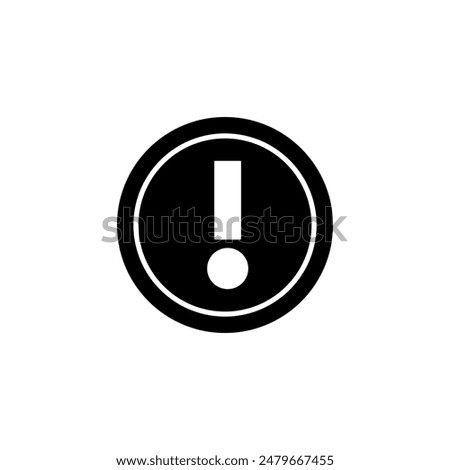 Exclamation mark inside a circle. risk filled flat sign trendy style illustration on white background..eps