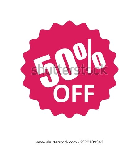 50 percent off sale icon, simple illustration for web and app..eps