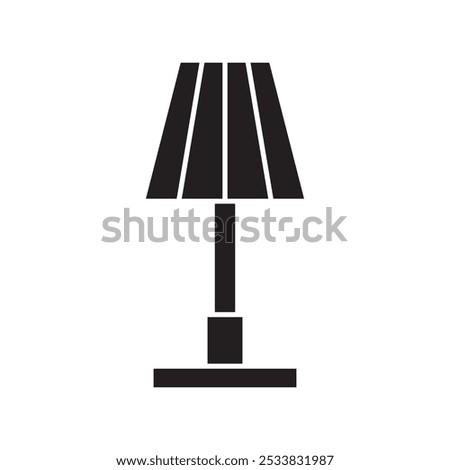 Floor lamp filled vector , siple flat black trendy style illustration for web and app..eps