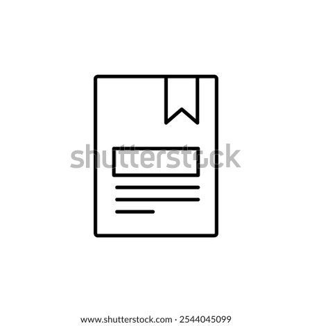 Notebook with bookmark outline icon. vector Notepad simple line illustration for web and app..eps
