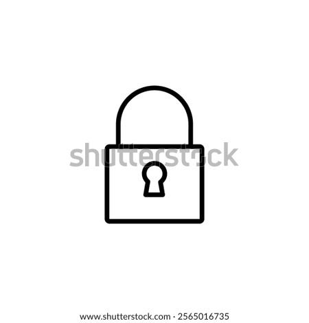 Locked padlock icon. vector secure lock outline simple illustratioon for web and app..eps