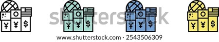 debtor icon. Outline, Green, Blue and Yellow Style Design Isolated On White Background