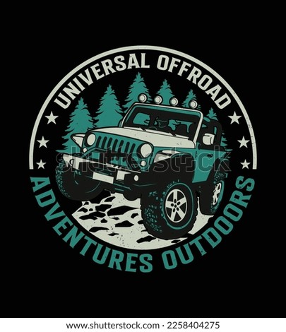 Universal offroad adventures outdoors t-shirt design template.