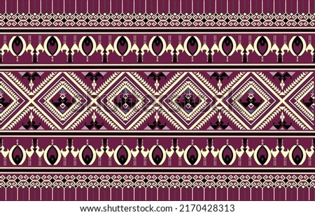 Oriental ethnic ikat pattern seamless pattern traditional background Design for carpet,wallpaper,clothing,wrapping,batik, fabric,Vector illustration embroidery style.