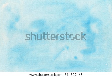 Watercolor blue background, texture of watercolor paper