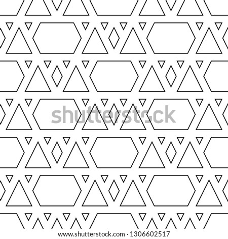 Triangles, rhombuses, hexagons ornament. Digital paper, abstract.Geometric background. Seamless pattern. Polygons motif.Triangular, quadrangular, hexagonal shapes wallpaper. Geometrical backdrop