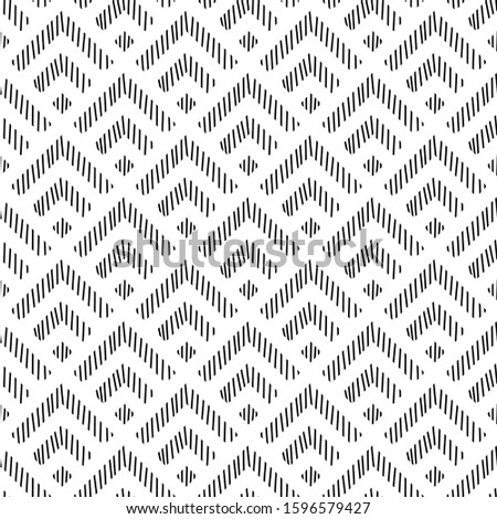 Seamless pattern. Thin strokes ornament. Slim hatches backdrop. Folk wallpaper. Lines background. Tribal motif. Ethnic mosaic. Digital paper, textile print, web design, abstract. Vector illustration.