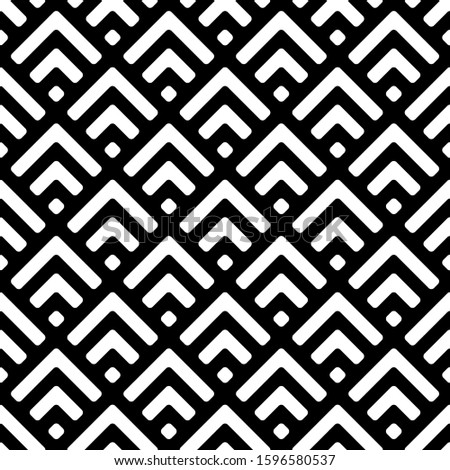 Seamless pattern. Chevrons, squares ornament. Curves, polygons illustration. Geometric background. Folk motif. Textile print, web design, abstract backdrop. Brackets, checks wallpaper. Vector art.