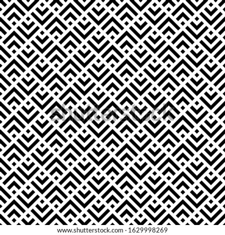 Seamless pattern. Chevrons, squares ornament. Brackets, checks wallpaper. Curves, polygons illustration. Geometric background. Folk motif. Textile print, web design, abstract backdrop. Vector art