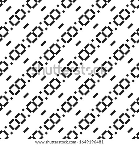 Seamless pattern. Diagonal lines, diamonds ornament. Slanted dashes, squares, figures background. Stripes, rhombuses, forms motif. backdrop. Tilted strokes, shapes, dots wallpaper. Vector .