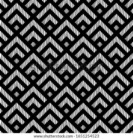 Seamless pattern. Lines background. Folk wallpaper. Tribal motif. Ethnic mosaic. Thin strokes ornament. Slim hatches backdrop. Digital paper, textile print, web design, abstract. Vector illustration.