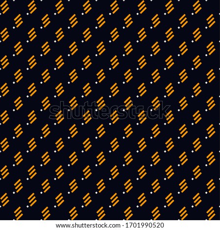 Seamless pattern. Angled stripes, rhombuses motif. Slanted dashes, squares background. Diagonal lines, diamonds ornament. Striped, dotted backdrop. Tilted strokes, dots wallpaper. Vector illustration