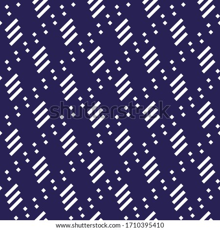 Seamless pattern. Diagonal lines, diamonds ornament. Slanted dashes, squares background. Tilted strokes, dots wallpaper. Angled stripes, rhombuses motif. Striped, dotted backdrop. Vector illustration.