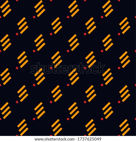 Seamless pattern. Angled stripes, rhombuses motif. Slanted dashes, squares background. Diagonal lines, diamonds ornament. Striped, dotted backdrop. Tilted strokes, dots wallpaper. Vector illustration.