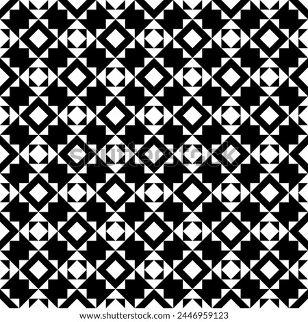 Rhombuses, diamonds, triangles, squares, checks seamless pattern. Tribal wallpaper. Geometric image. Folk ornament. Ethnic ornate. Geometrical background. Retro motif. Ethnical textile print. Vector