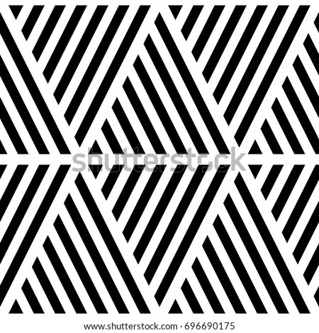 Black diagonal lines on white background. Seamless surface pattern design with linear ornament. Slanted strokes wallpaper. Hash stroke motif. Digital paper with angled stripes for print. Vector shapes