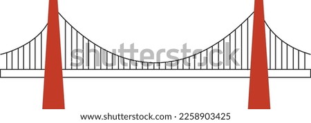 Similar – Foto Bild Rote Brücke mit einem langen Holzweg und einem Wolkenhimmel