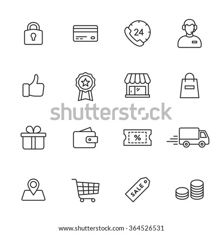 Shopping line icons