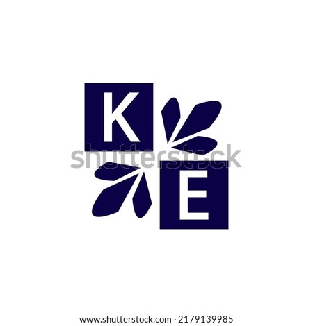 Simple rectangle and modern KE letter art, symbol, logo design for your company and business Stock fotó © 