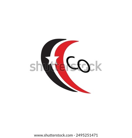 creative black and red logo, star sep logo with letter.