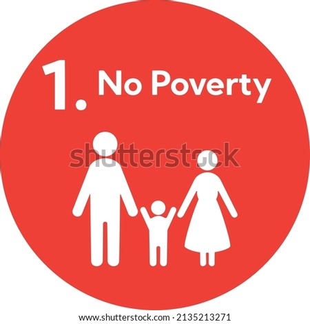 SDGs 1.No Poverty round icon