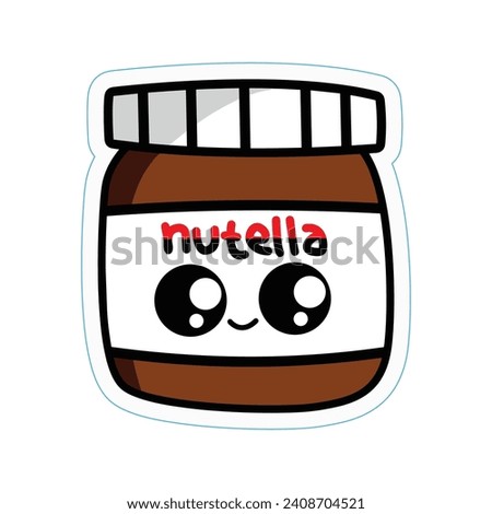 Nutella chocolate jar Kawaii - Kawaii Food Sticker design