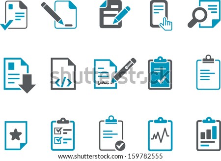 Vector icons pack - Blue Series, office docs collection 