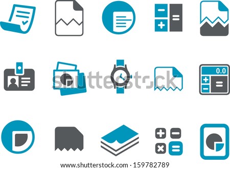 Vector icons pack - Blue Series, office collection 