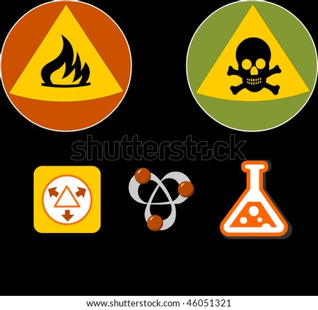 Toxic simbols on black background