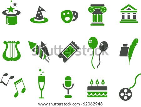 Vector icons pack - Green Series, Entertainment collection