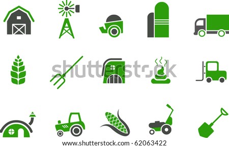 Vector icons pack - Green Series, farm collection