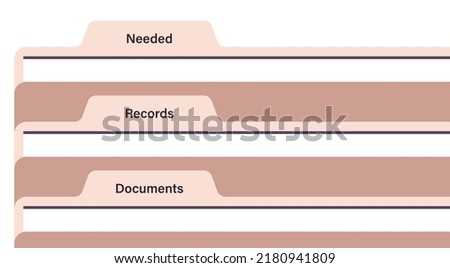 Hr analytics and people data documents cardboard folders with employee benefits flat vector illustration.