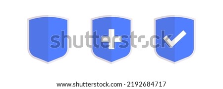 Protection and security shield symbol flat vector illustration.