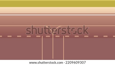 Airport runway and ready for airplane landing or taking off concept flat vector illustration.
