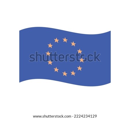 European union flag and countries star symbol flat vector illustration.