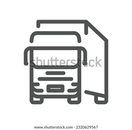 Truck logistics related icon outline and linear vector.