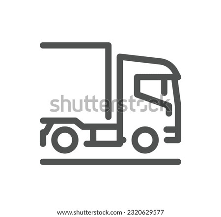 Truck logistics related icon outline and linear vector.