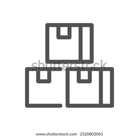 Truck logistics related icon outline and linear vector.