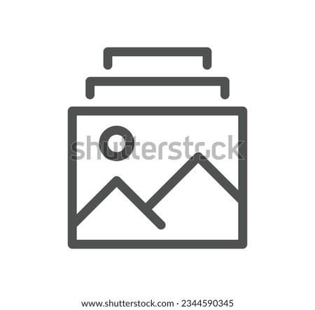 Image related icon outline and linear vector.