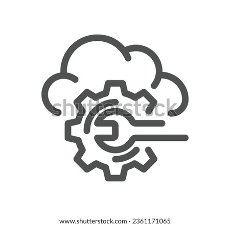 Data exchange related icon outline and linear vector.