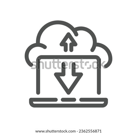 Data exchange related icon outline and linear vector.