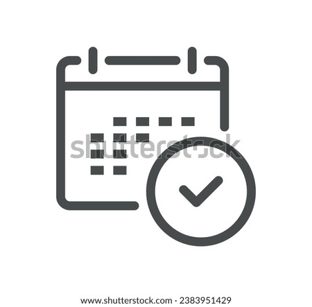 Calendar related icon outline and linear vector.