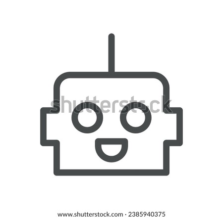 Ai chat bot related icon outline and linear vector.